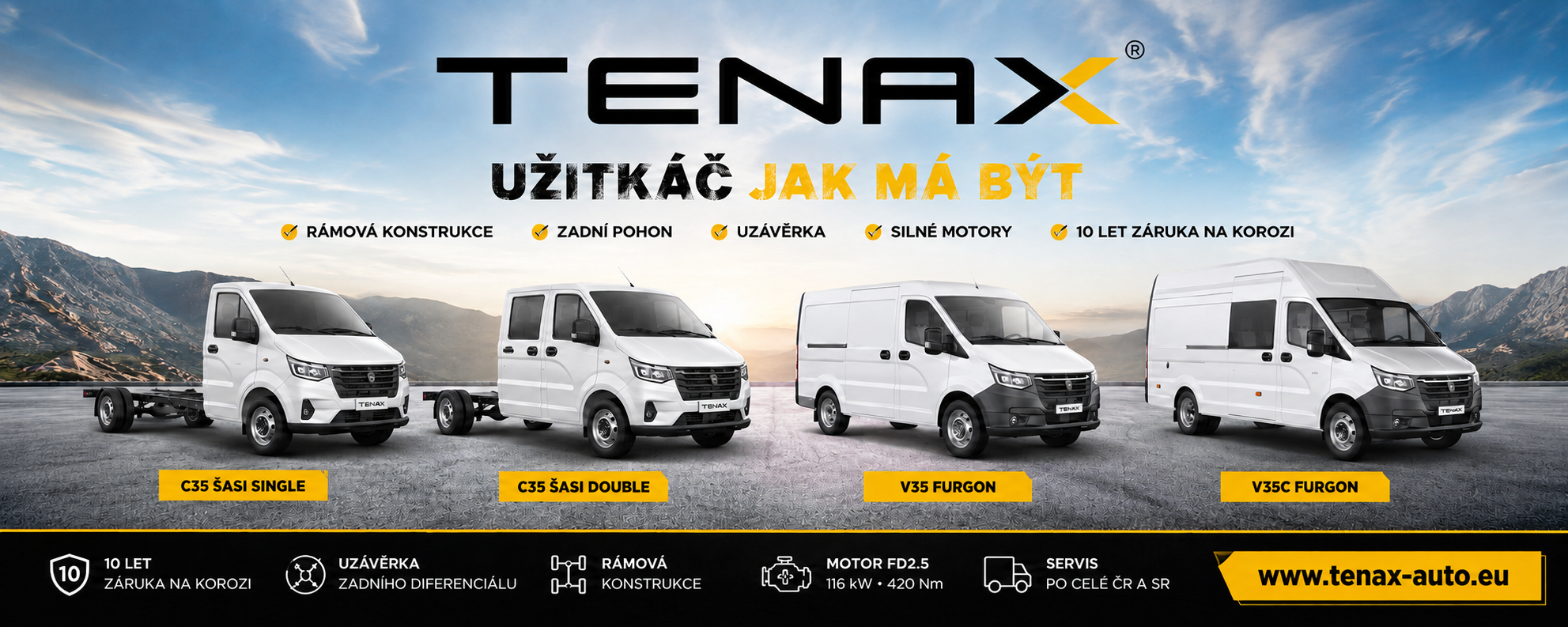 TENAX - užitková vozidla, modelová řada